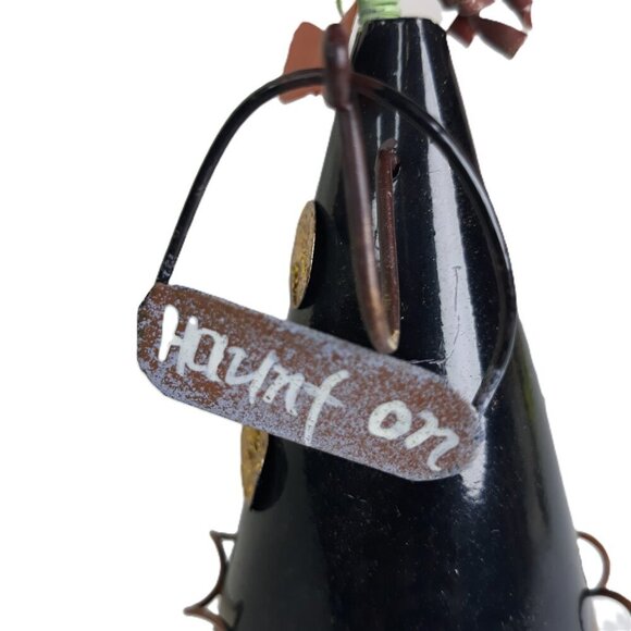 Metal Witch and Bird Bobble Head Figurines On Springs Farmhouse Halloween Fall - Picture 6 of 15